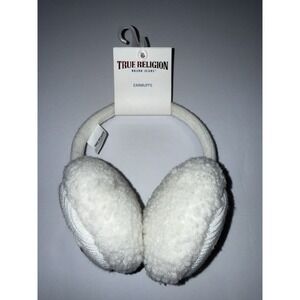 True Religion Ivory Knit Sherpa Earmuffs Warm Winter One Size Snow Cold NWT